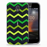 Nokia 1 TPU bumper Zigzag Groen - thumbnail