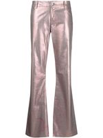 Collina Strada pantalon évasé à effet métallisé - Rose