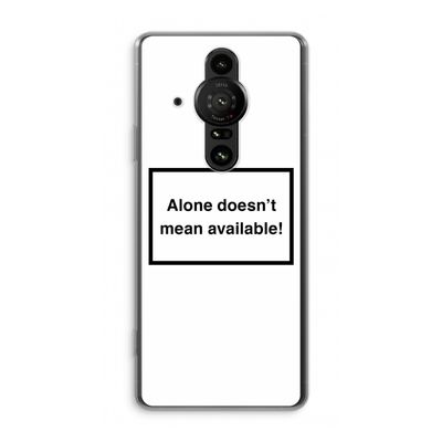 Alone: Sony Xperia Pro-I Transparant Hoesje