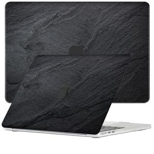 Lunso MacBook Air 15 inch M2/M3 (2023-2024) cover hoes - case - Black Stone