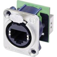 Neutrik NE8FDP RJ45-dataconnector etherCon D-serie NE8FDP Bus, recht NE8FDP Aantal polen: 8P8C Nikkel 1 stuk(s) - thumbnail