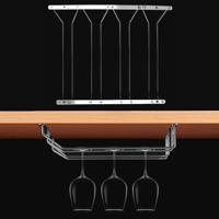 MICLAN vier rijen RVS opknoping Wijnglas houder grootte: 34 * 38 * 43 cm