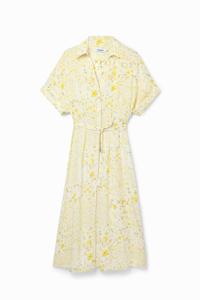 Midi-overhemdjurk bloemen - WHITE - XS