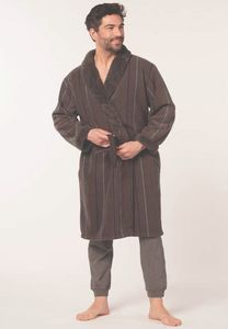 Taupe badjas heren met luxe voering-xl