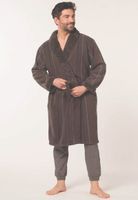 Taupe badjas heren met luxe voering-xl Taupe badjas heren met luxe voering-xl