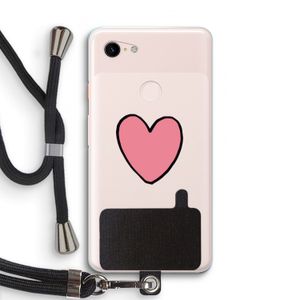 Hartje: Pixel 3 XL Transparant Hoesje met koord