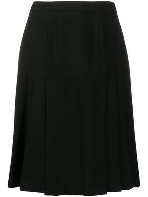 CHANEL Pre-Owned jupe mi-longue à design plissé - Noir