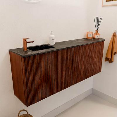 Toiletmeubel Mondiaz Joya Dlux | 111.6 cm | Meubelkleur Ruby | Faye wastafel Lava Wasbak Links | 1 kraangat