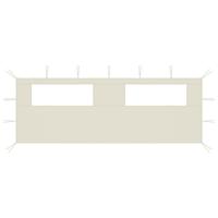 VidaXL Prieelzijwand met ramen 6x2 m crèmekleurig
