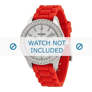 Horlogeband Fossil ES3213 Silicoon Rood 18mm