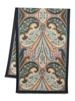 ETRO paisley-print frayed-hem scarf - Noir - thumbnail