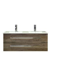 Badkamermeubelset Sanicare Q1 2 Soft Close Lades Truffel 121x46 cm