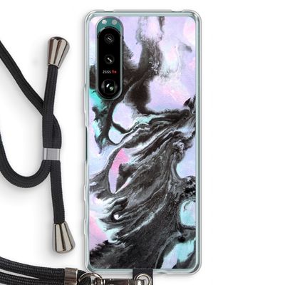 Pastel zwart: Sony Xperia 5 III Transparant Hoesje met koord
