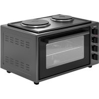 Wiggo WMO-E4562H(B) - Vrijstaande oven met kookplaat 2000W - 45 liter - Zwart - thumbnail