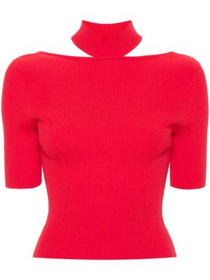 Cult Gaia haut Brianna en maille nervurée - Rouge