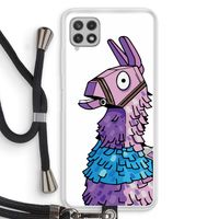 Lama: Samsung Galaxy A22 4G Transparant Hoesje met koord