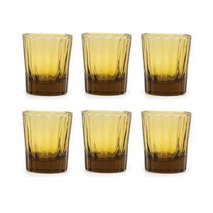 Brût Homeware, Set van 6, Espresso Glas 7 CL, amber bruin