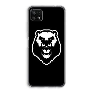 Angry Bear (black): Samsung Galaxy A22 5G Transparant Hoesje