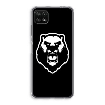 Angry Bear (black): Samsung Galaxy A22 5G Transparant Hoesje