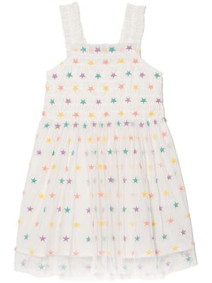 Stella McCartney Kids robe à étoiles brodées - Blanc