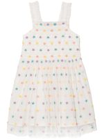Stella McCartney Kids robe à étoiles brodées - Blanc Stella McCartney Kids robe à étoiles brodées - Blanc