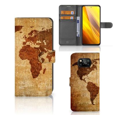 Xiaomi Poco X3 | Poco X3 Pro | Flip Cover | Wereldkaart