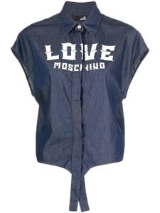 Love Moschino chemise à logo imprimé - Bleu