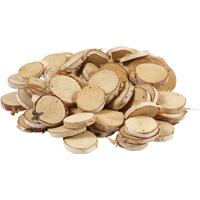 Creativ Company Houten schijven met gat, d 35-45 mm, gatgrootte 4 mm, dikte 7 mm, 500 gr/ 1 doos