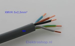 XMVK 5 x 2,5mm voor boven de grond 10M binnen en buiten toepasbaar
