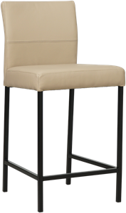 Taupe leren moderne barkruk Bright - poot vierkant zwart - Toledo Leer Mastic (taupe leer)