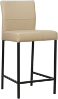 Taupe leren moderne barkruk Bright - poot vierkant zwart - Toledo Leer Mastic (taupe leer)