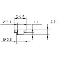 TRU COMPONENTS TC-V5731-203 Isolatieschijf 1 stuk(s) Buitendiameter: 6.4 mm, 3.8 mm Binnendiameter: 3.1 mm