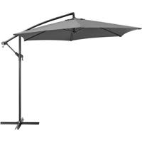Gedeporteerde parasol 3m diameter - aluminium structuur met polyester canvas van 180g - grijs - Tohota