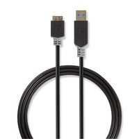 Nedis USB-Kabel | USB-A Male naar USB Micro-B Male | 5 Gbps | 2 m | 1 stuks - CCBW61500AT20 CCBW61500AT20
