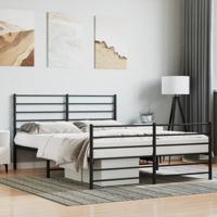 Bedframe met hoofd- en voeteneinde metaal zwart 120x190 cm