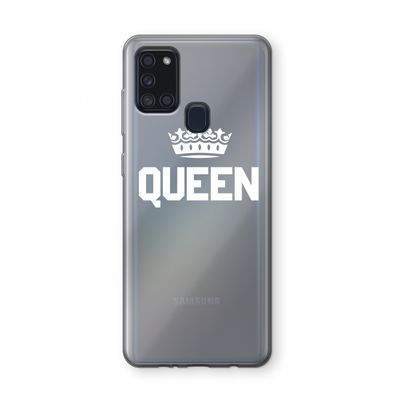 Queen zwart: Samsung Galaxy A21s Transparant Hoesje