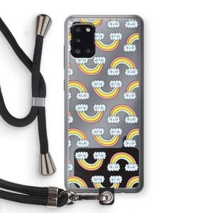 Regenboog: Samsung Galaxy A31 Transparant Hoesje met koord