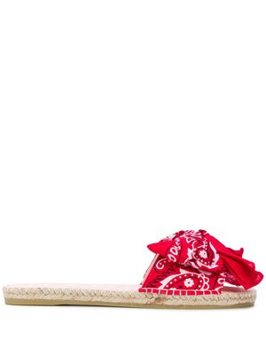 Manebi slippers à design noué - Rouge