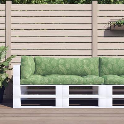 VidaXL Palletkussens 3 st bladpatroon oxford stof