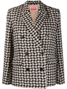 Kenzo blazer croisé à carreaux - Tons neutres