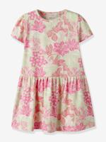 Jurk van jersey voor meisjes met korte mouwen en all-over print NAME IT lichtgroen