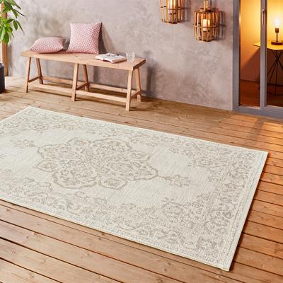 Buitenkleed Ornament Beige 160x230 Cm Laagpolig NORTHRUGS - Dekbed-Discounter.nl