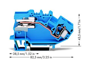 WAGO 784-613 Scheidingsklem 10 mm Spanveer Toewijzing: N Blauw 25 stuk(s)