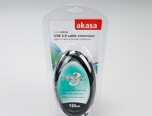 Akasa USB 3.0 cable Ext USB-kabel 1,5 m Zwart