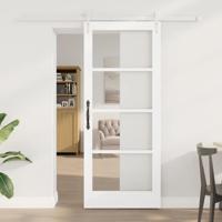 Schuifdeur met Bevestigingsset Wit 83x202 cm Massief Den