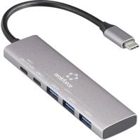 Renkforce RF-USBH-300 USB-C (USB 3.2 Gen 1) multiport hub 5 poorten Met aluminium behuizing, USB-C PD laadaansluiting Grijs