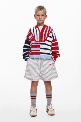 Gestreepte trui met rits - BLUE - 13/14