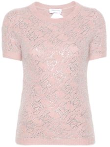 Blumarine haut en maille à ornements en cristal - Rose