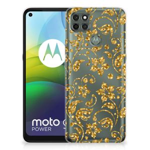 Motorola Moto G9 Power TPU Case Gouden Bloemen