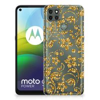 Motorola Moto G9 Power TPU Case Gouden Bloemen - thumbnail